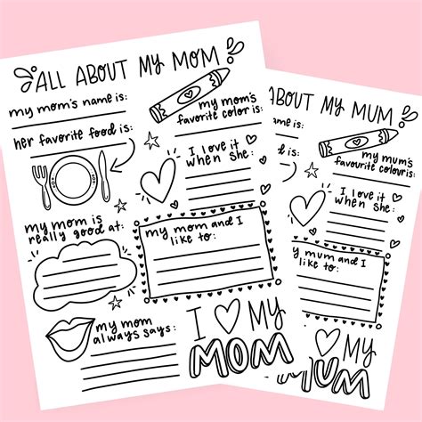 Perfect gift for Mother's Day, these free printable All About my Mom have fun fill-in-the-blanks type questions that kids will enjoy recording. Printable Games & Activities 6k followers 